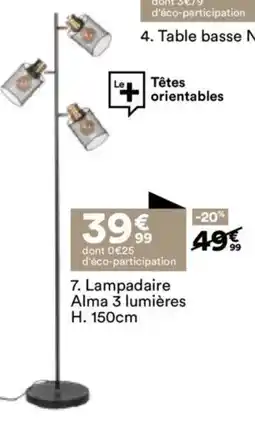 BUT Lampadaire alma 3 lumières offre