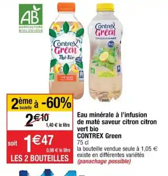 Cora x Carrefour Eau minérale à l'infusion de maté saveur citron citron offre