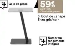 BUT 3. bout de canapé enzo gris noir offre