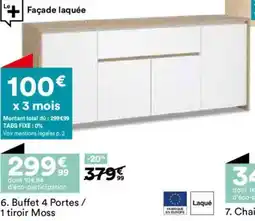 BUT Buffet 4 Portes 1 tiroir Moss offre
