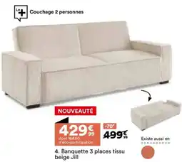 BUT Banquette 3 places tissu beige jill offre