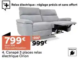 BUT Canapé 3 places relax électrique orion offre