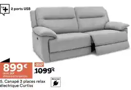 BUT Canapé 3 places relax électrique curtiss offre