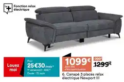 BUT Canapé 3 places relax électrique Newport III offre