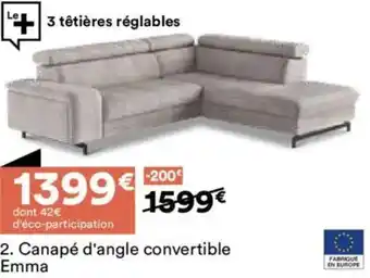 BUT Canapé d'angle convertible emma offre