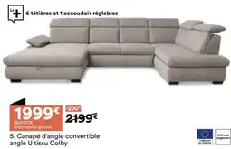 BUT Canapé d'angle convertible angle u tissu colby offre