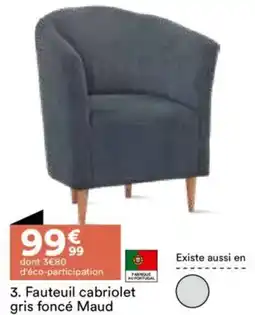BUT Fauteuil cabriolet gris foncé maud offre