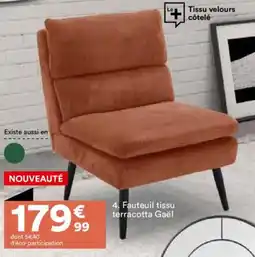 BUT Fauteuil tissu terracotta gaël offre