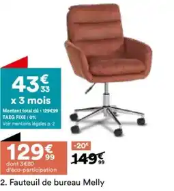 BUT Fauteuil de bureau melly offre