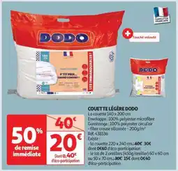 Auchan Couette Légère Dodo offre