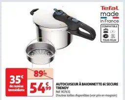 Auchan AUTOCUISEUR À BAIONNETTE 6L SECURE TRENDY offre