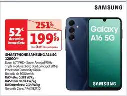 Auchan Smartphone Samsung A16 5G 128Go offre