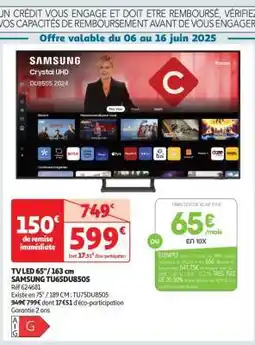 Auchan SAMSUNG Crystal UHD TU8505 2024 offre
