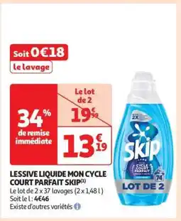 Auchan LESSIVE LIQUIDE MON CYCLE COURT PARFAIT SKIP offre