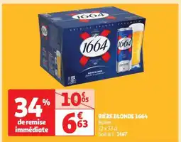 Auchan Bière Blonde 1664 offre