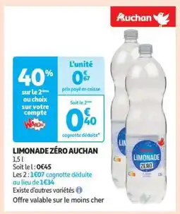 Auchan Limonade Zéro Auchan offre