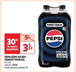 Auchan PEPSI zéro sucres Format familial offre