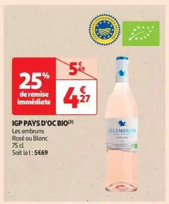 Auchan IGP PAYS D'OC BIO offre
