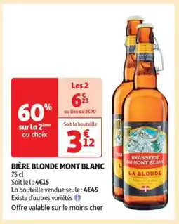 Auchan Bière Blonde Mont Blanc offre