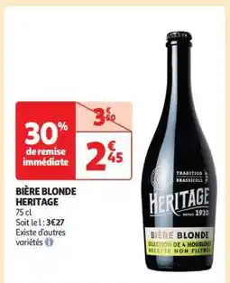 Auchan BIÈRE BLONDE HERITAGE offre