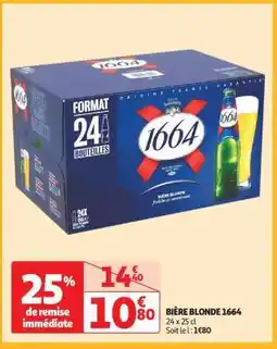 Auchan Bière Blonde 1664 offre