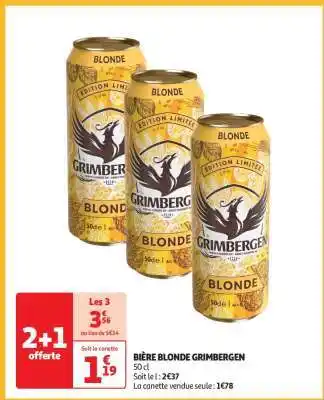 Auchan Bière Blonde Grimbergen offre