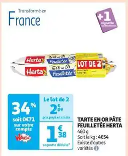 Auchan Tarte En Or Pâte Feuilletée Herta offre