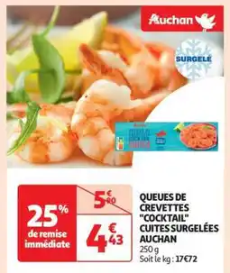 Auchan Queues De Crevettes Cocktail Cuites Surgelées Auchan offre