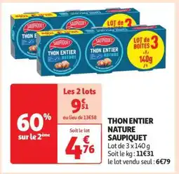 Auchan Thon Entier Nature Saupiquet offre