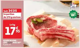 Auchan Viande bovine : côte*** avec os offre