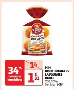 Auchan MINI BRIOCH'BURGERS LA FOURNÉE DORÉE offre