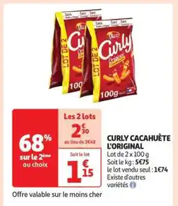 Auchan Curly Cacahuète L'original offre