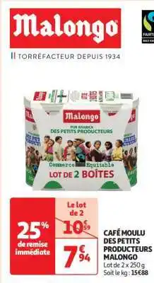Auchan CAFÉ MOULU DES PETITS PRODUCTEURS MALONGO offre