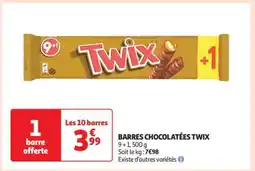 Auchan Barres Chocolatées Twix offre