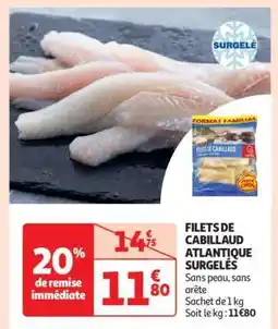 Auchan Filets De Cabillaud Atlantique Surgelés offre