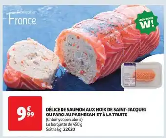 Auchan Délice De Saumon Aux Noix De Saint-Jacques Ou Farci Au Parmesan Et À La Truite offre