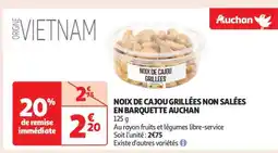 Auchan Noix De Cajou Grillées Non Salées En Barquette Auchan offre