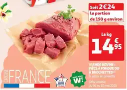 Auchan Viande Bovine : Pièce À Fondue Ou À Brochettes offre