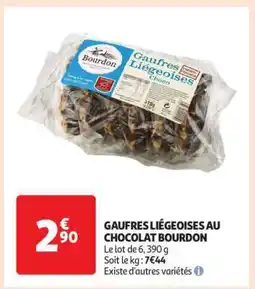 Auchan GAUFRES LIÉGEOISES AU CHOCOLAT BOURDON offre