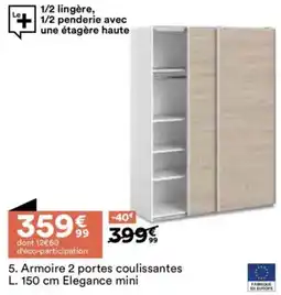 BUT Armoire 2 portes coulissantes elegance mini offre