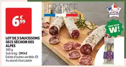 Auchan Lot De 3 Saucissons Secs Sechoir Des Alpes offre
