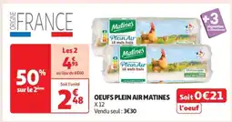 Auchan OEUFS PLEIN AIR MATINES X 12 offre