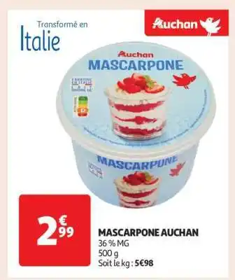 Auchan Mascarpone Auchan offre