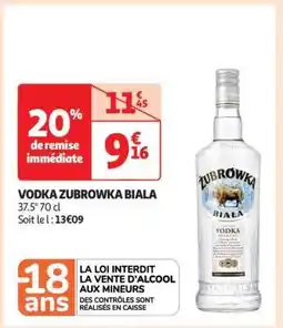 Auchan Vodka Zubrowka Biala offre