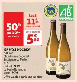 Auchan IGP PAYS D'OC BIO offre
