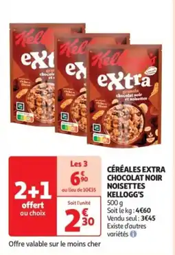 Auchan Céréales extra chocolat noir noisettes kellogg's offre