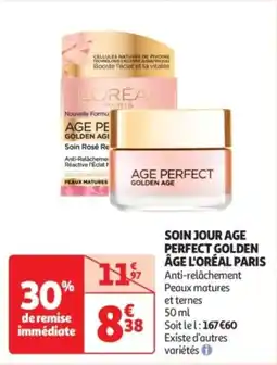 Auchan Soin jour age perfect golden âge l'oréal paris offre