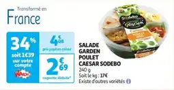 Auchan Salade garden poulet caesar sodebo offre