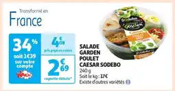 Auchan Salade Garden Poulet Caesar Sodebo offre