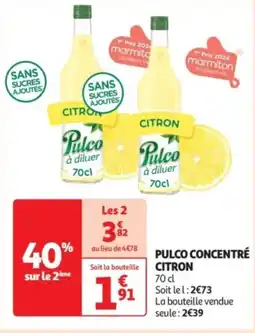 Auchan Pulco concentré citron offre